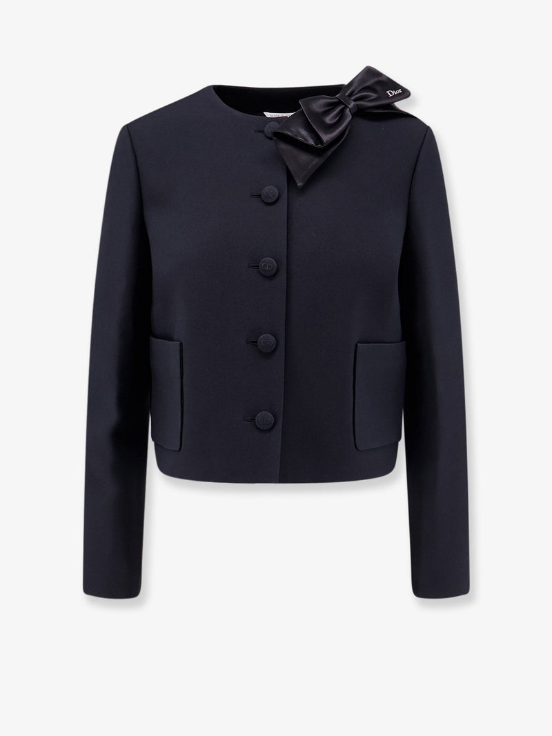 Dior Dior Structured Wool and Silk Blazer Black - World Class Fashion