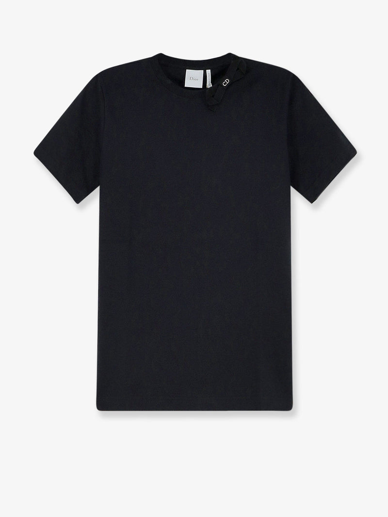 Dior Dior Cotton T-Shirt with Grosgrain Bow Black - World Class Fashion