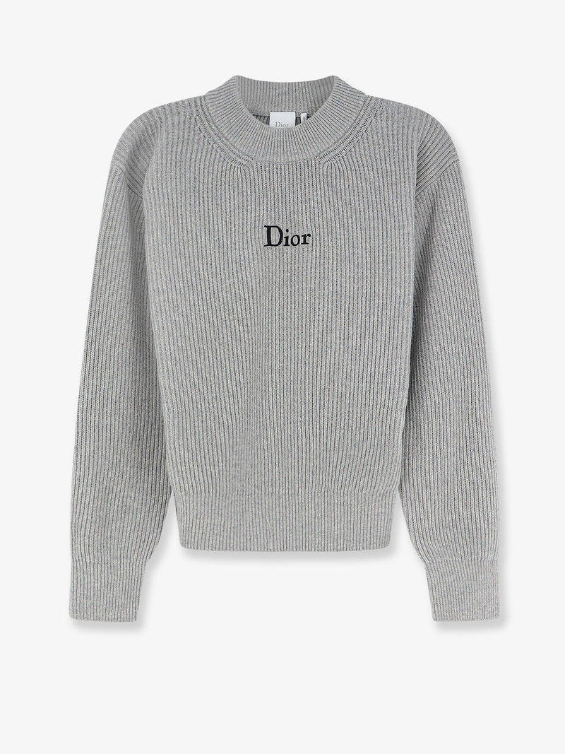 Dior Dior Ribbed Wool Cashmere Sweater Grey - World Class Fashion