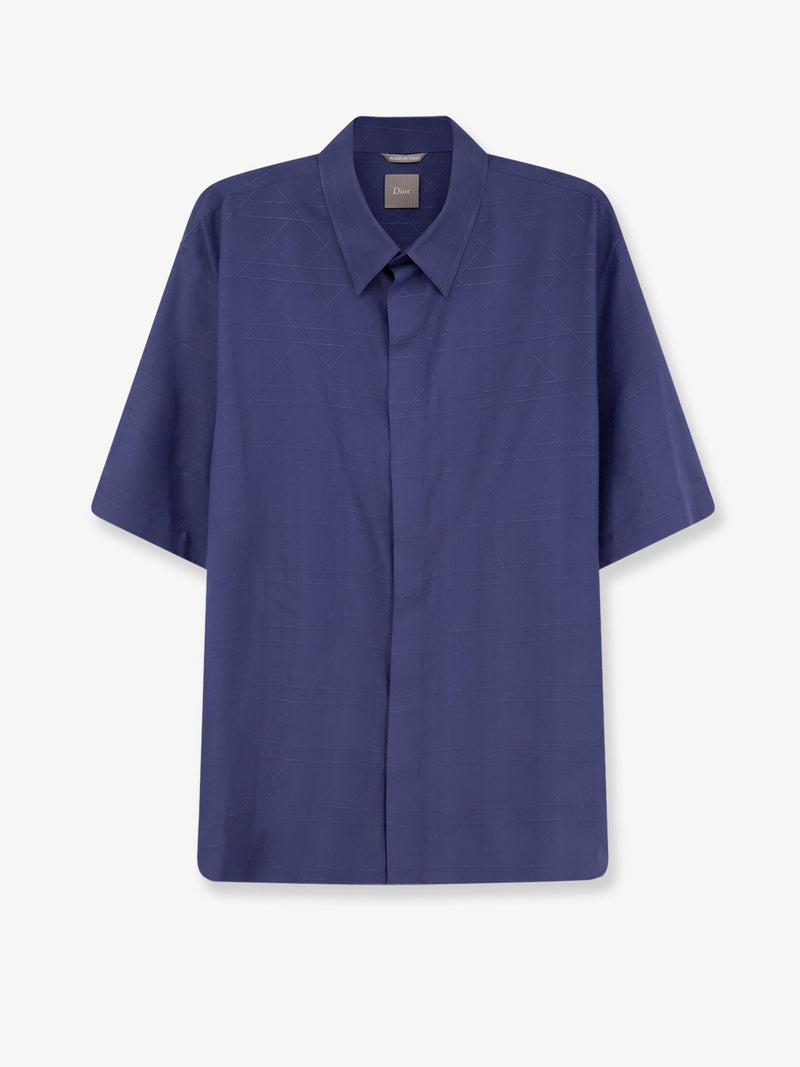 Dior Dior Cannage Silk and Lyocell Shirt Blue - World Class Fashion