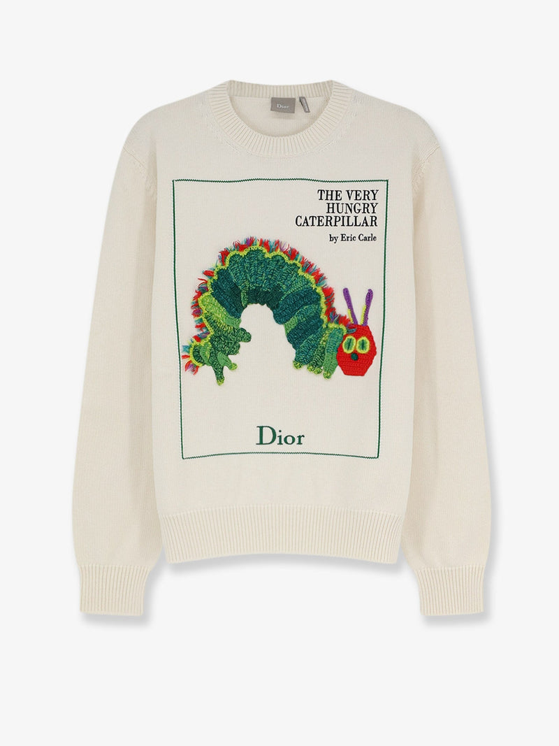 Dior Dior Cotton And Wool Sweater With Book Cover Embroidery - World Class Fashion