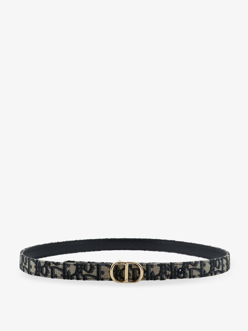 Dior Dior CD Icon Leather and Canvas Belt Blue - World Class Fashion