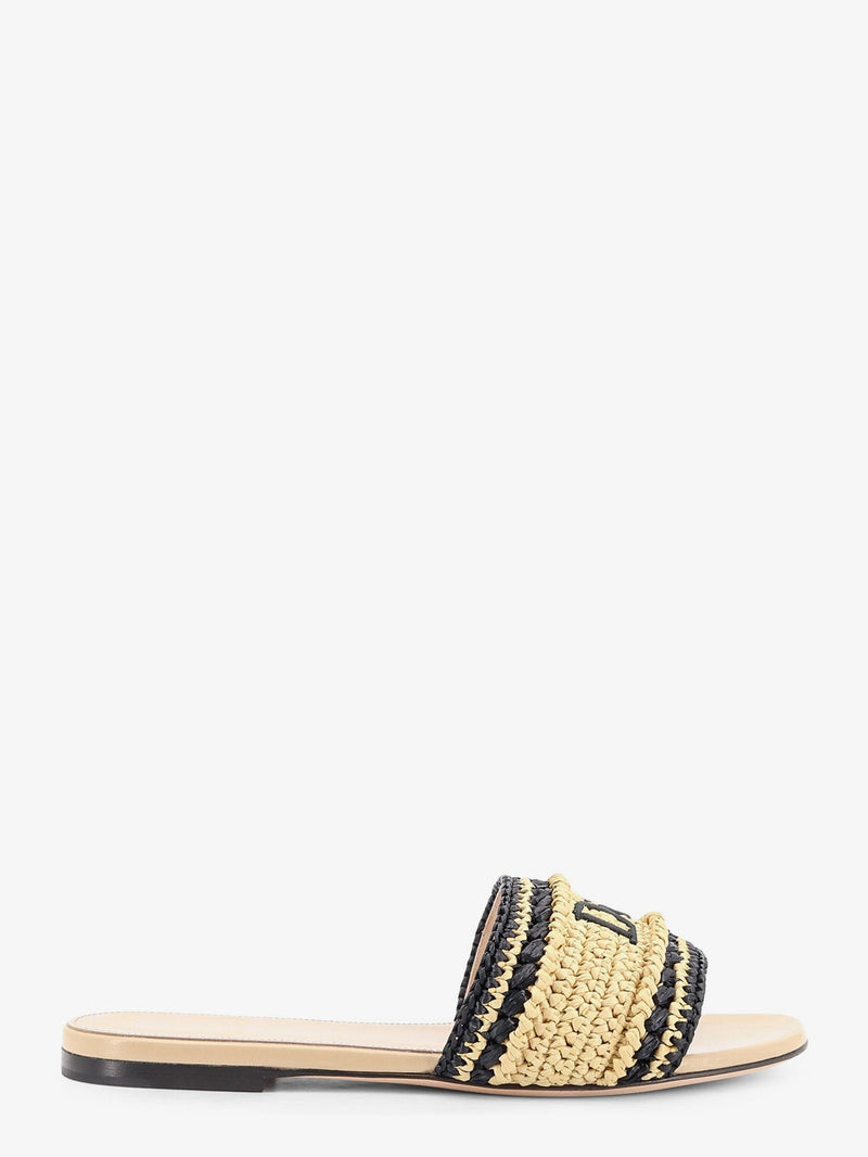 Dior Dior Dioriviera Technical Fabric and Raffia Sandals Beige - World Class Fashion