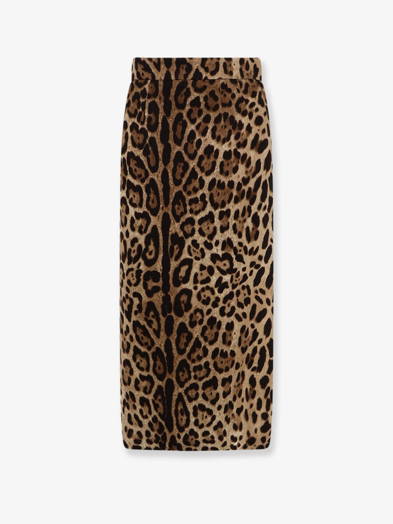 Dolce & Gabbana Dolce & Gabbana Stretch Viscose Longuette Skirt Animal Print - World Class Fashion