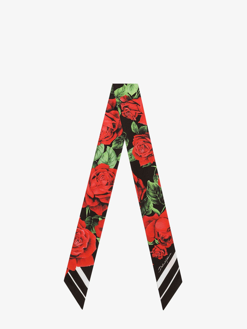 Dolce & Gabbana Dolce & Gabbana Silk Twill Bandeau Bouquet Rose Multicolor - World Class Fashion
