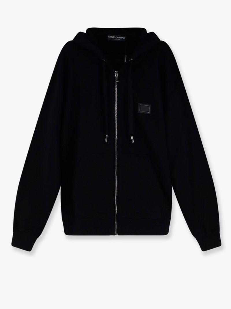 Dolce & Gabbana Dolce & Gabbana Cotton Sweatshirt With Metal Logo Patch - World Class Fashion