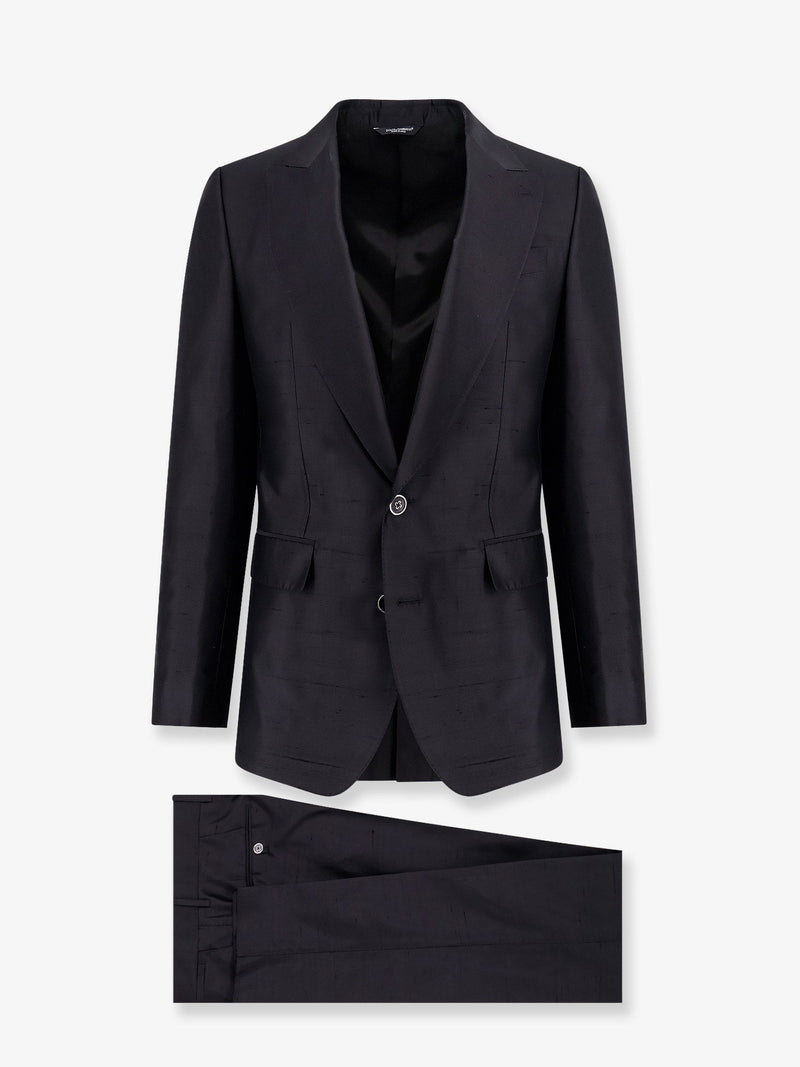 Dolce & Gabbana Dolce & Gabbana Sicilia Light Silk Shantung Suit Black - World Class Fashion