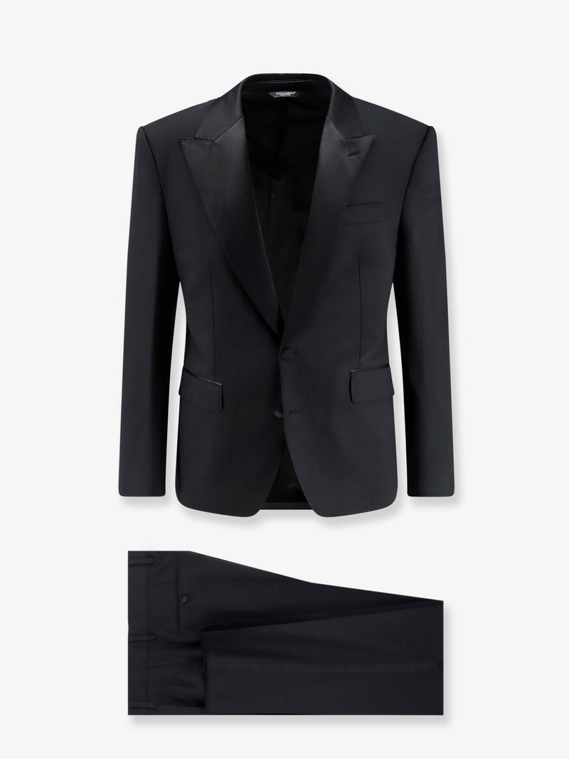 Dolce & Gabbana Dolce & Gabbana Sicilia Wool Silk Blend Tuxedo Black - World Class Fashion