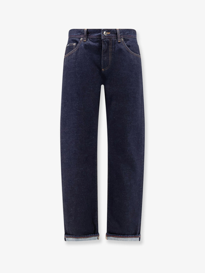 Dolce & Gabbana Dolce & Gabbana Classic Jeans with Logo Embroidery Blue - World Class Fashion