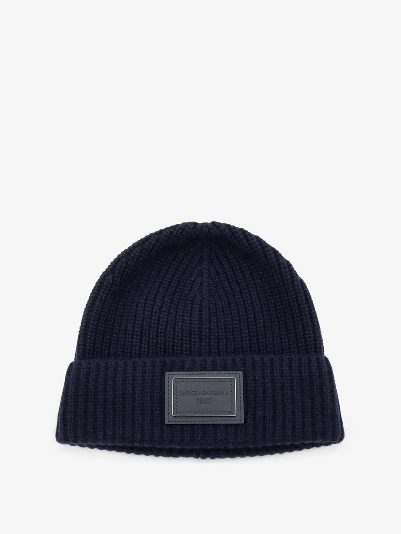 Dolce & Gabbana Dolce & Gabbana Ribbed Cashmere Hat Blue - World Class Fashion