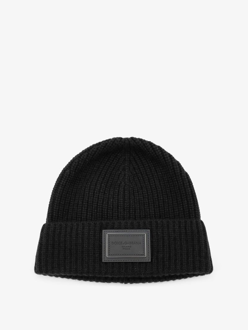 Dolce & Gabbana Dolce & Gabbana Ribbed Cashmere Hat Black - World Class Fashion