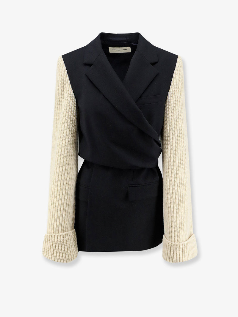 Dries Van Noten Dries Van Noten Beline Bis Wool Blazer Black - World Class Fashion