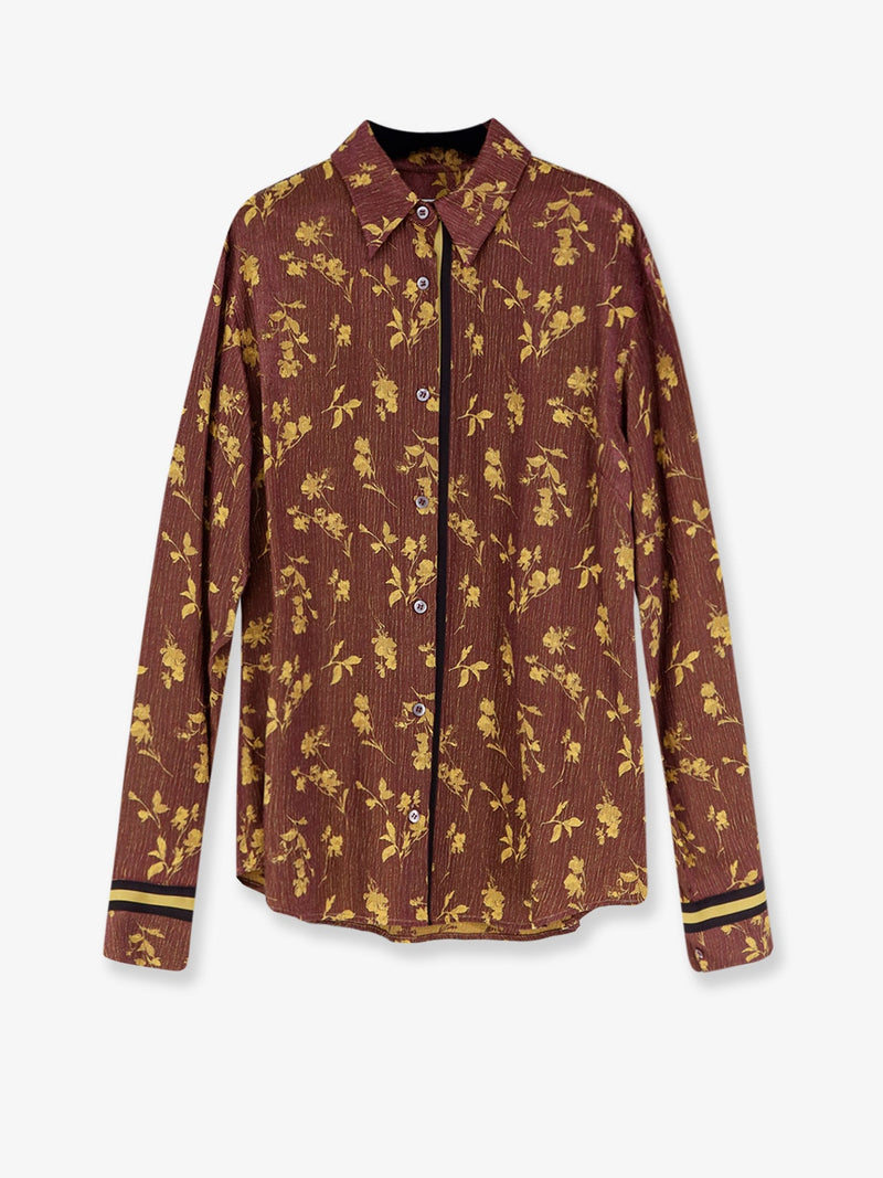 Dries Van Noten Dries Van Noten Chloris Viscose Blend Shirt Purple - World Class Fashion