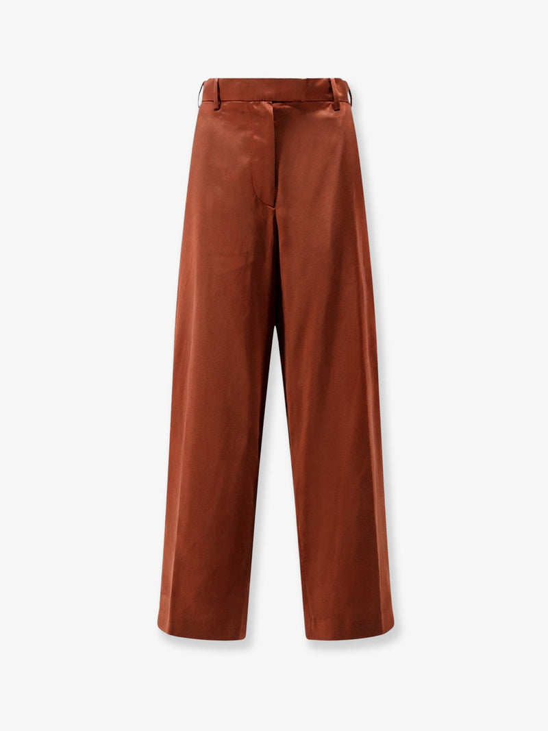 Dries Van Noten Dries Van Noten Viscose Blend Trousers Brown - World Class Fashion