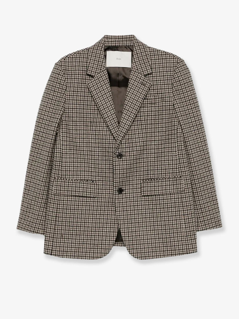 Dunst Dunst Unisex Classic Wool Blazer Beige Check - World Class Fashion