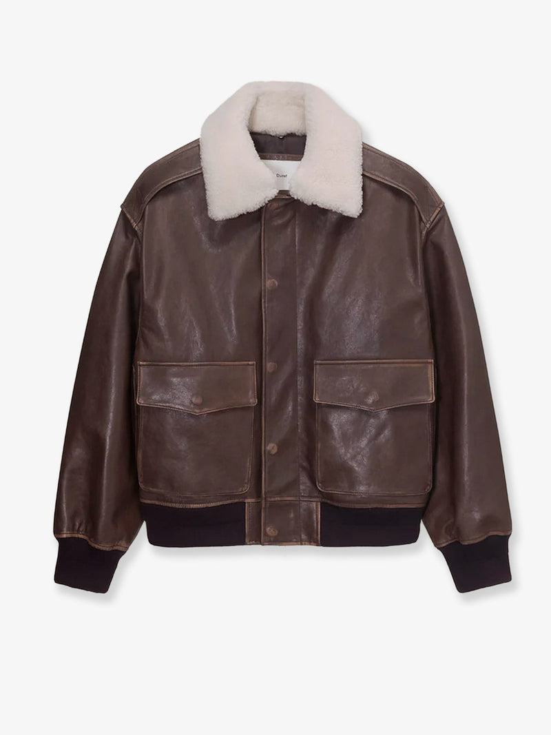 Dunst Dunst Unisex Leather Jacket Brown - World Class Fashion