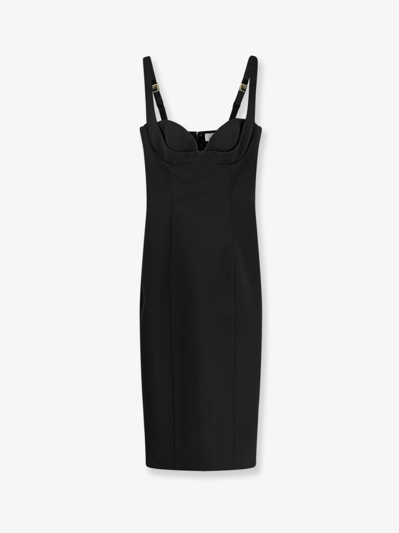 Elisabetta Franchi Elisabetta Franchi Fitted Stretch Fabric Midi Dress - World Class Fashion