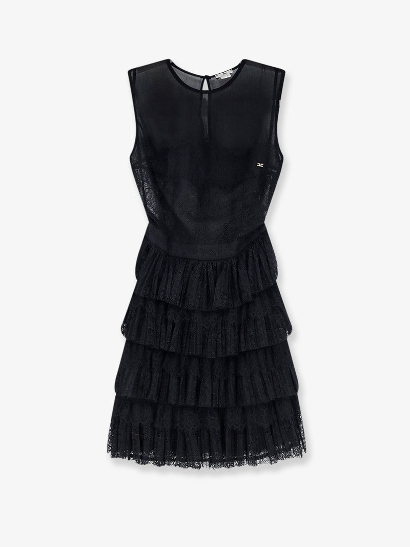 Elisabetta Franchi Elisabetta Franchi Lace Mini Dress Black - World Class Fashion