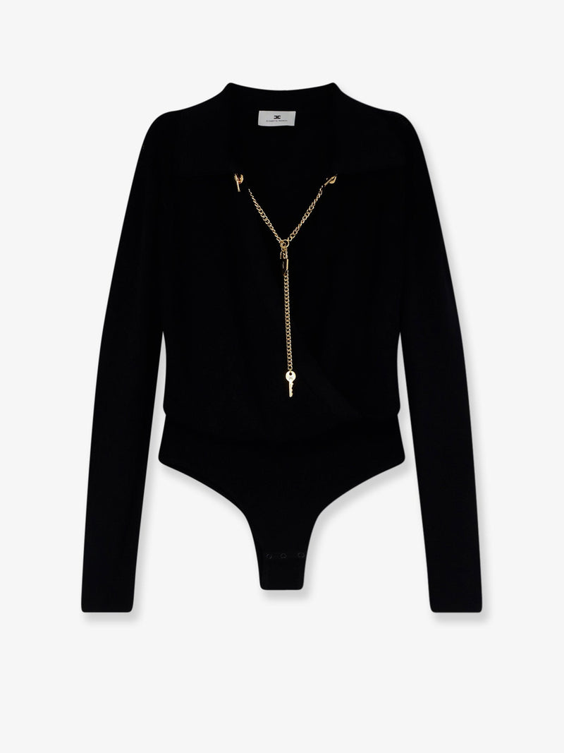 Elisabetta Franchi Elisabetta Franchi Viscose Blend Bodysuit Black - World Class Fashion