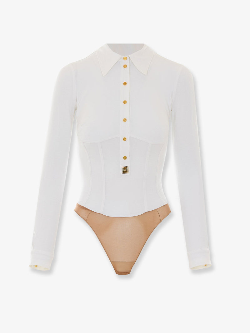 Elisabetta Franchi Elisabetta Franchi Stretch Viscose Body Shirt White - World Class Fashion
