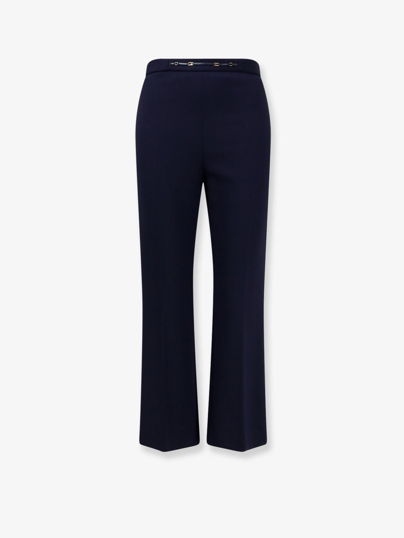 Elisabetta Franchi Elisabetta Franchi Essentials Rtrousers With Monogram Detail - World Class Fashion