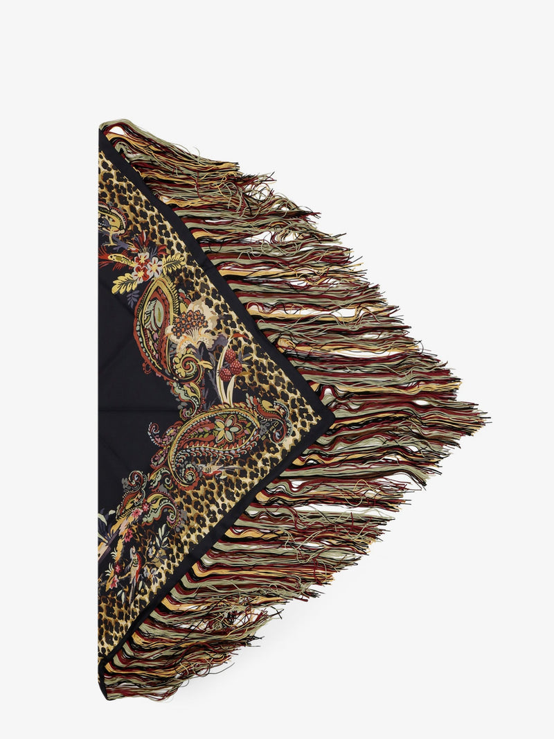 Etro Etro Fringed Silk Shawl Multicolor - World Class Fashion