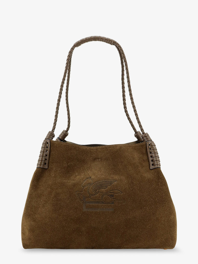 Etro Etro Libra S Arnica Suede Shopping Bag Brown - World Class Fashion
