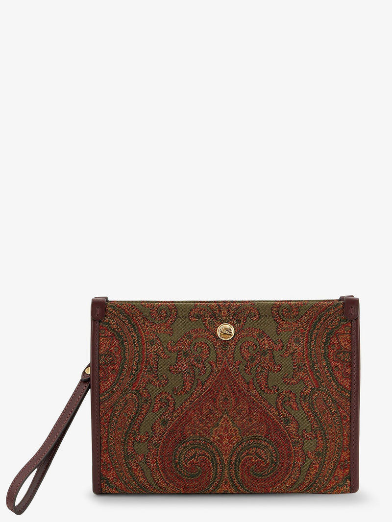 Etro Etro Paisley Pattern Clutch Bag Brown - World Class Fashion