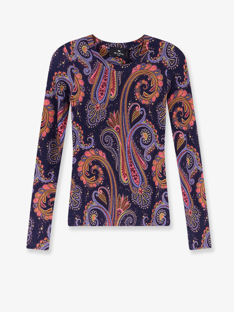 Etro Etro Paisley Viscose Wool T-Shirt Multicolor - World Class Fashion