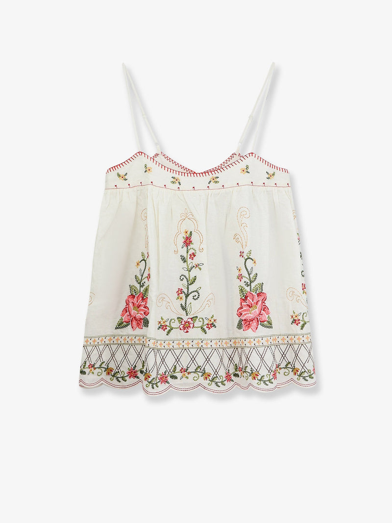 Farm Rio Farm Rio Linen and Viscose Top White Women - World Class Fashion