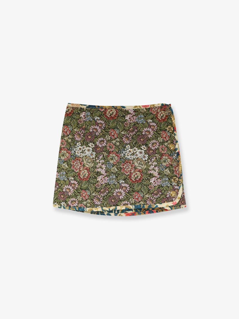 Farm Rio Farm Rio Jacquard Arabesque Matelassé Mini Skirt Multicolor - World Class Fashion
