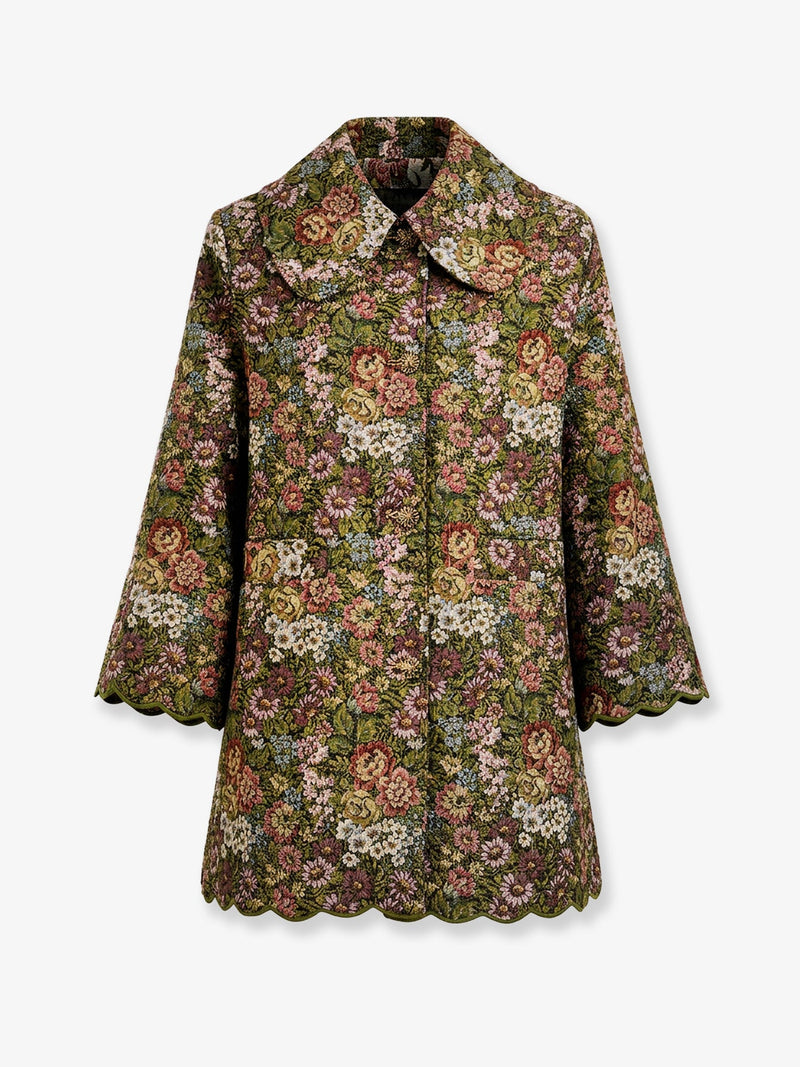 Farm Rio Farm Rio Flower Jacquard Trenchcoat Multicolor - World Class Fashion