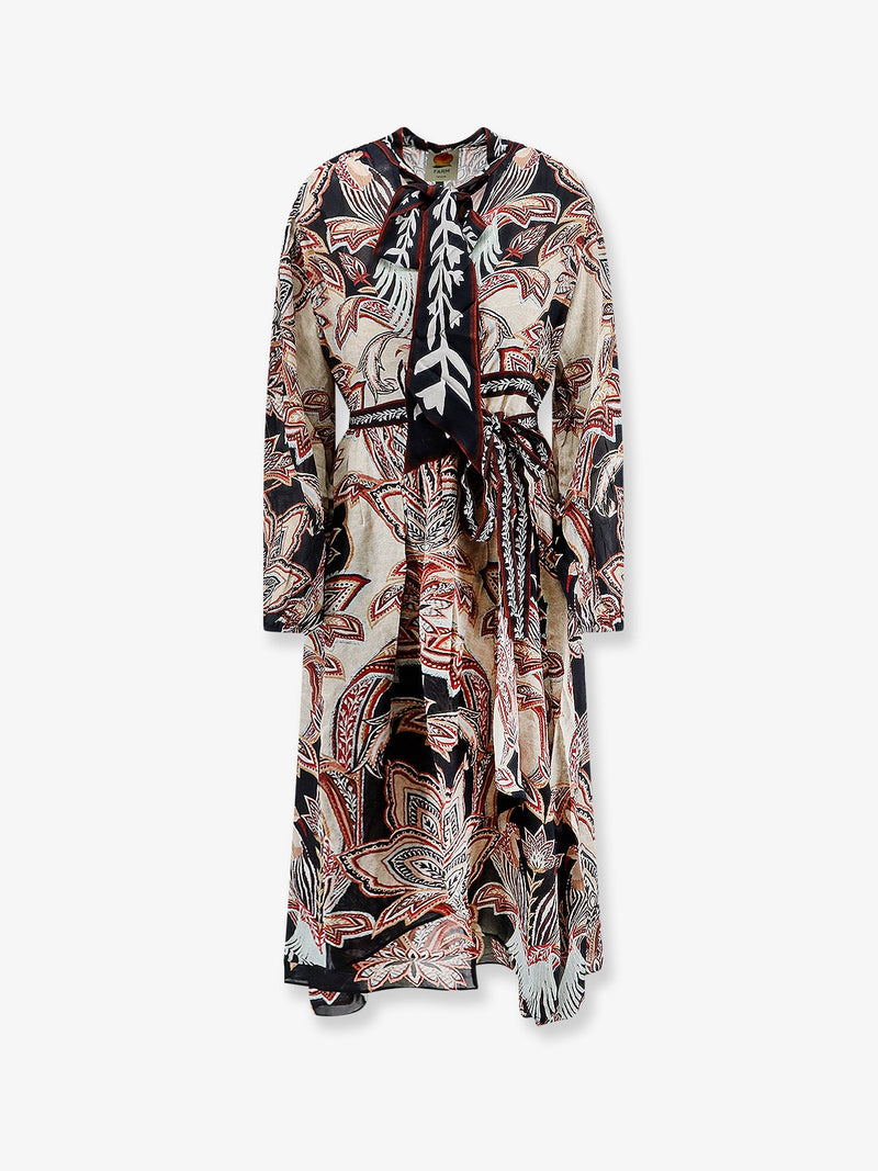 Farm Rio Farm Rio Viscose Tapestry Dream Midi Dress Multicolor - World Class Fashion