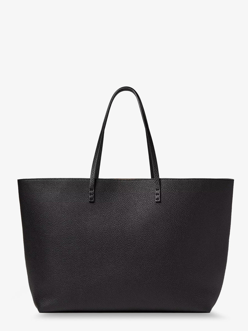 Fendi Fendi Medium Leather Roll Shopping Bag Black - World Class Fashion