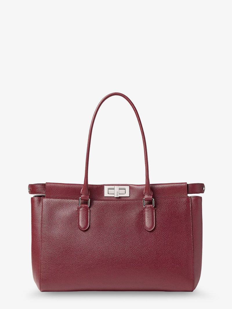 Fendi Fendi Peekaboo Leather Shoulder Bag Red - World Class Fashion