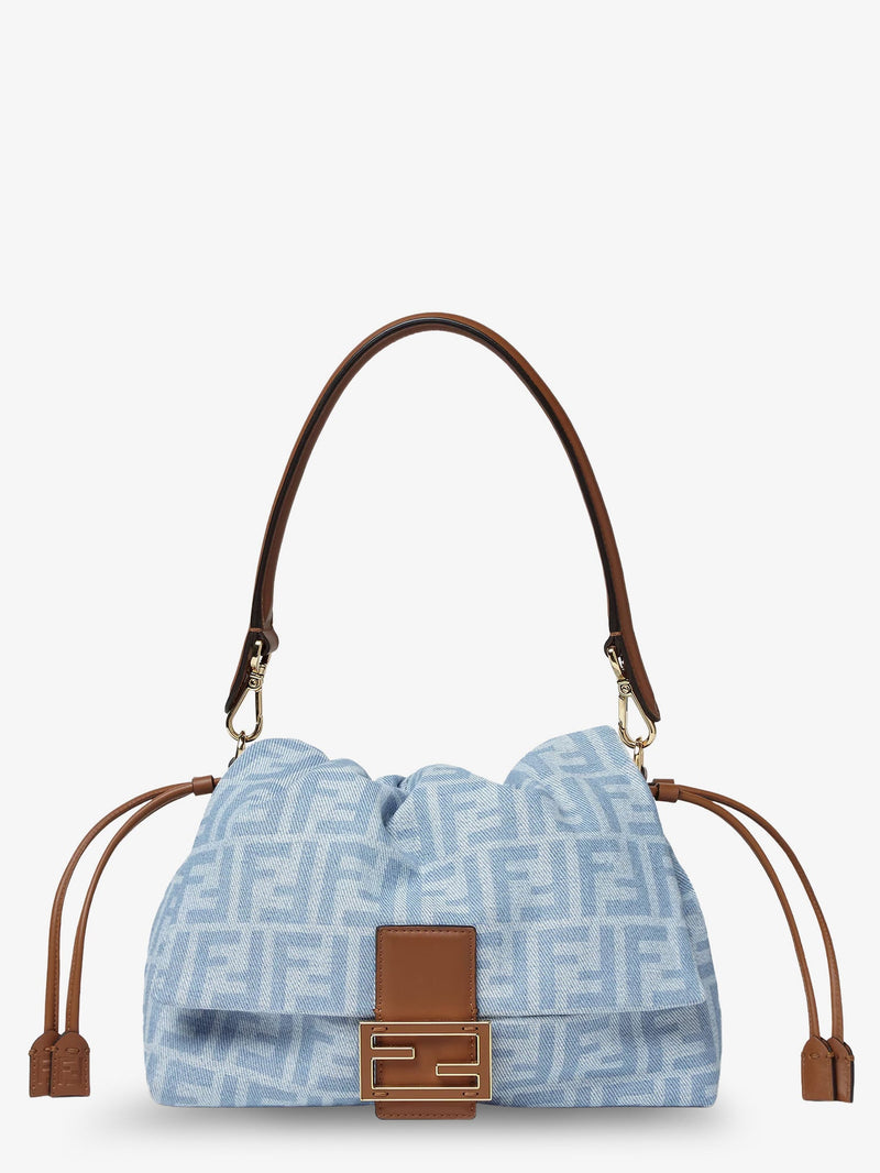 Fendi Fendi Mamma Baguette Light Denim Crossbody Bag Blue - World Class Fashion