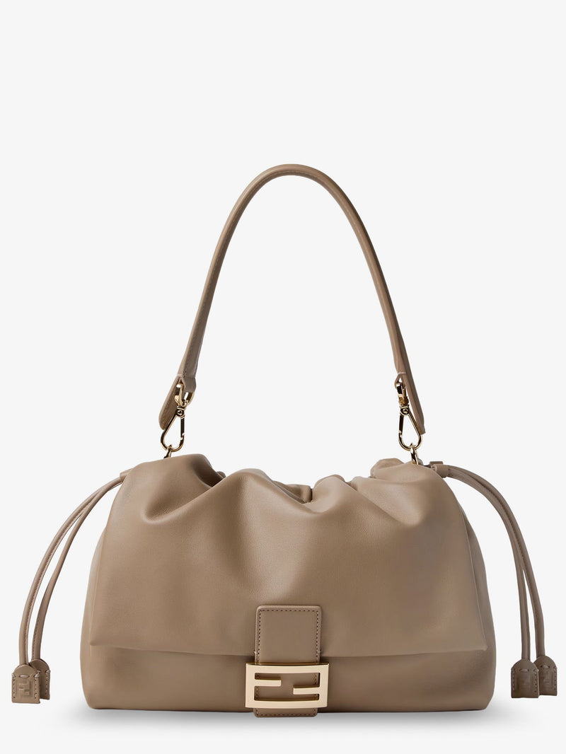 Fendi Fendi Baguette Soft Large Leather Bag Beige - World Class Fashion