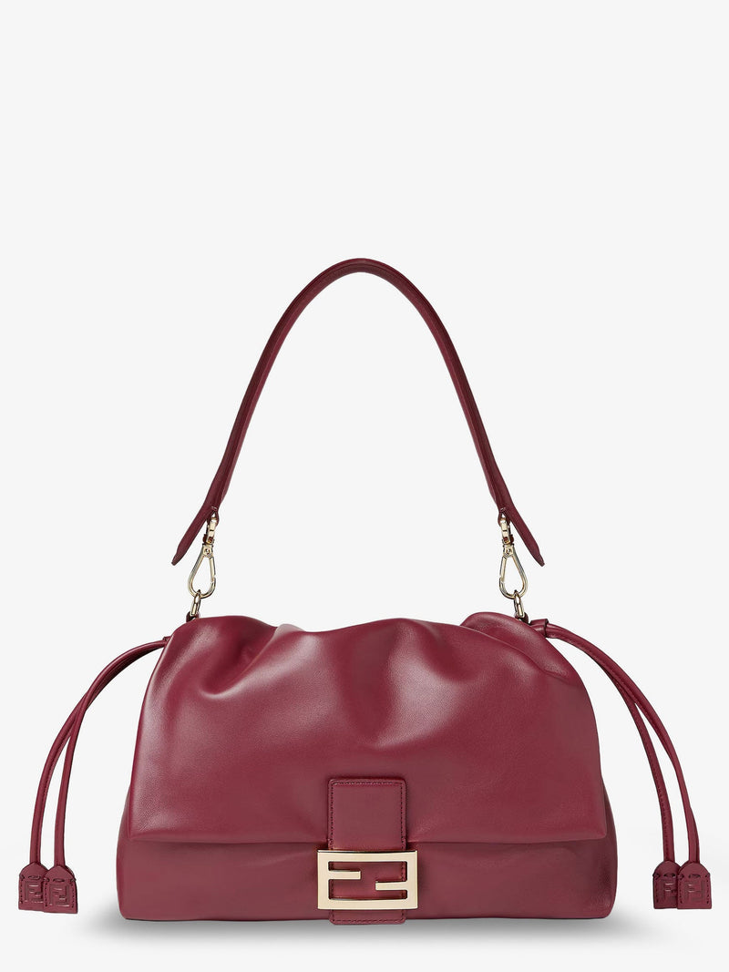 Fendi Fendi Large Soft Leather Baguette Bag Red - World Class Fashion