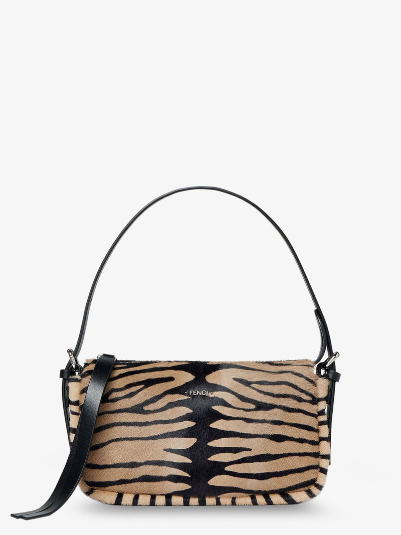 Fendi Fendi Zip Top Small Shoulder Bag Tiger-Print Pony Skin - World Class Fashion