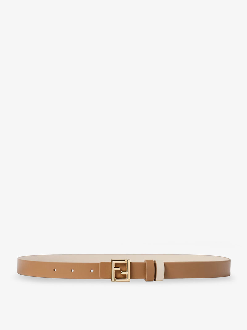 Fendi Fendi FF Leather Belt Beige - World Class Fashion