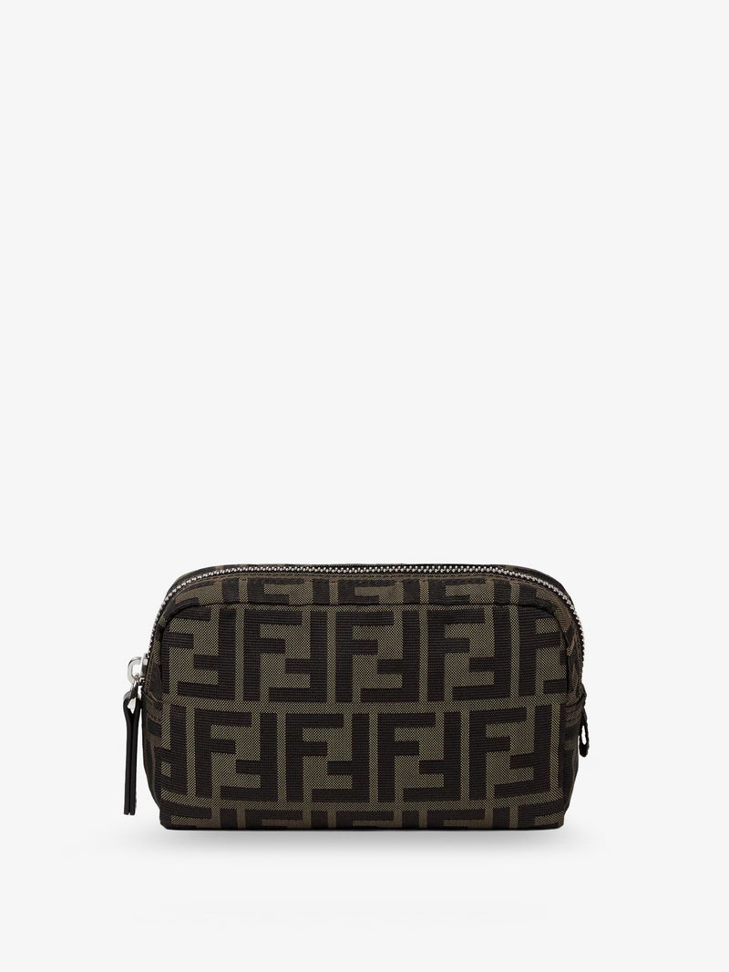 Fendi Fendi FF Technical Fabric Clutch Bag Brown - World Class Fashion
