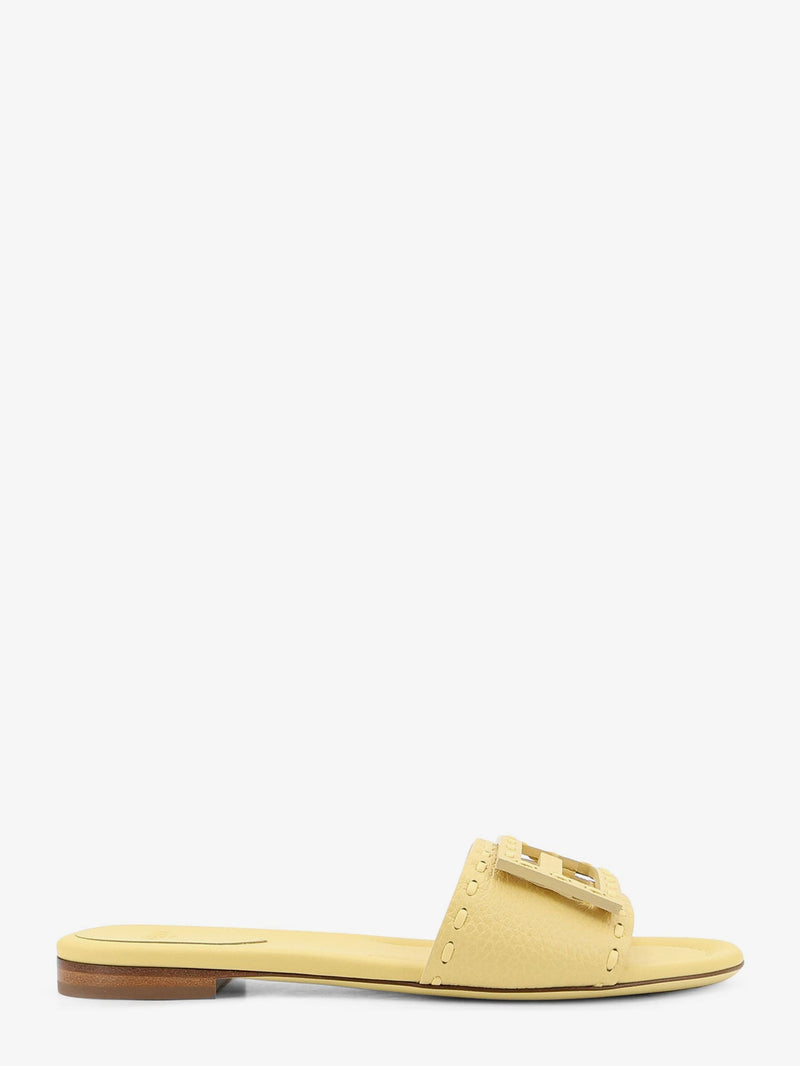 Fendi Fendi Leather Tube Sandals Yellow Women - World Class Fashion