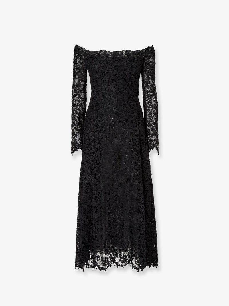 Fendi Fendi Black Macramé Lace Dress Women - World Class Fashion