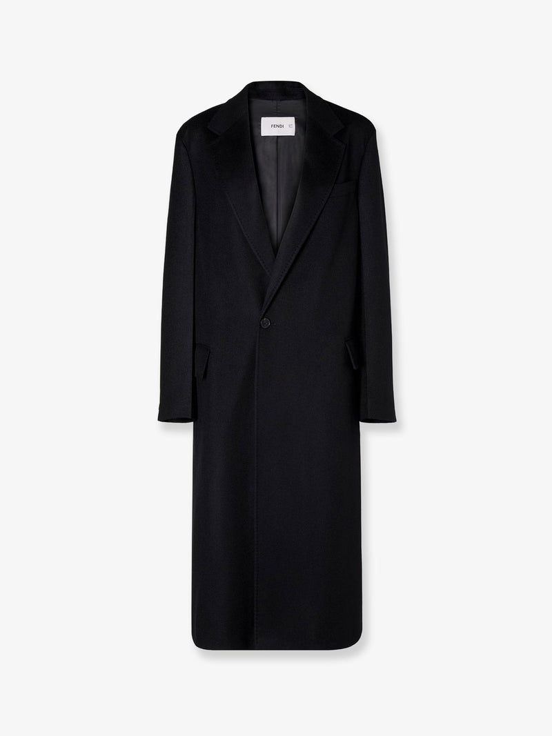 Fendi Fendi Midi Cashmere Coat Black Women - World Class Fashion