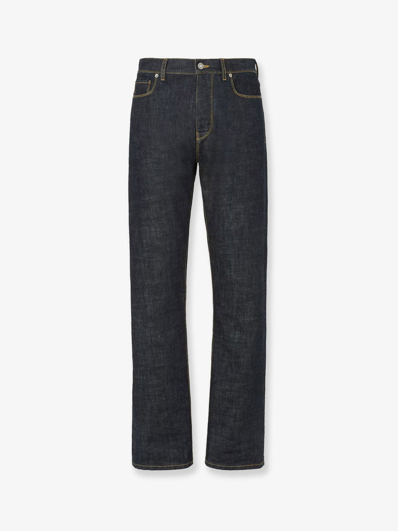 Fendi Fendi Navy Blue Five-Pocket Full-Length Jeans - World Class Fashion