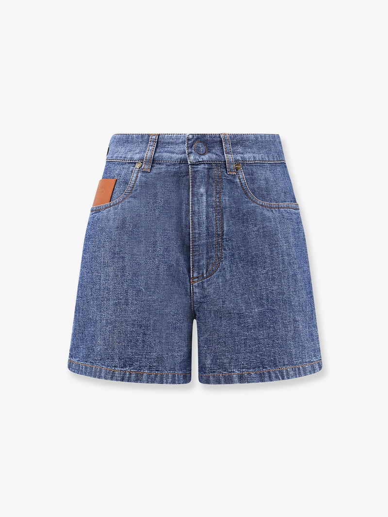 Fendi Fendi Chambray Denim Shorts Blue Women - World Class Fashion