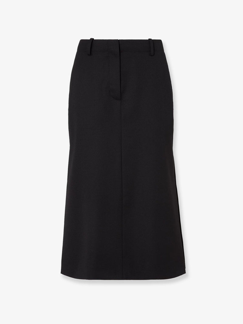 Fendi Fendi Black Grain De Poudre Midi Skirt - World Class Fashion