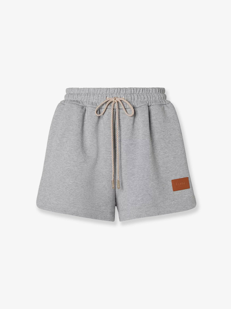 Fendi Fendi Essentia Cotton Jersey Shorts Grey - World Class Fashion