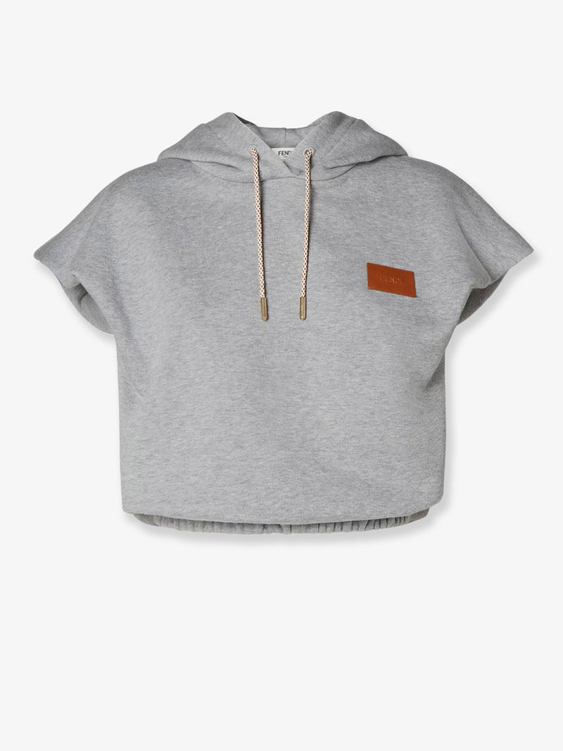 Fendi Fendi Essntia Cotton Jersey Sweatshirt Grey Women - World Class Fashion