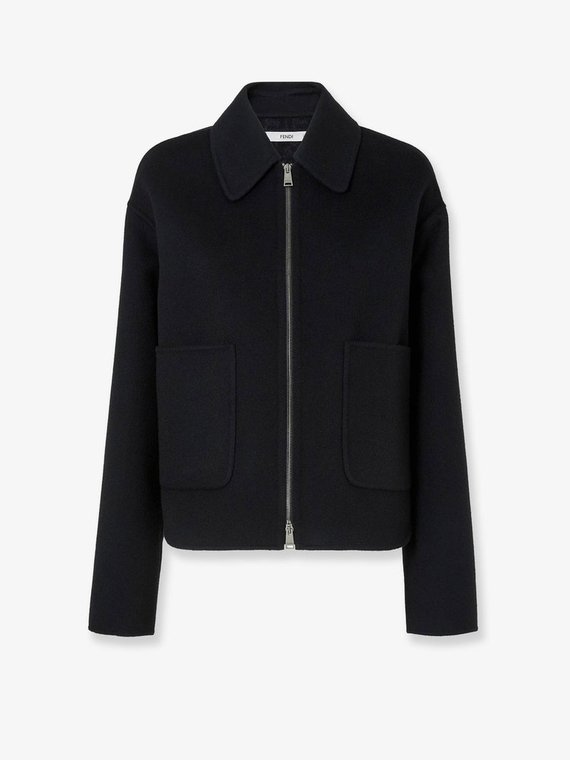 Fendi Fendi FF Zucca Double Wool Blouson Black - World Class Fashion